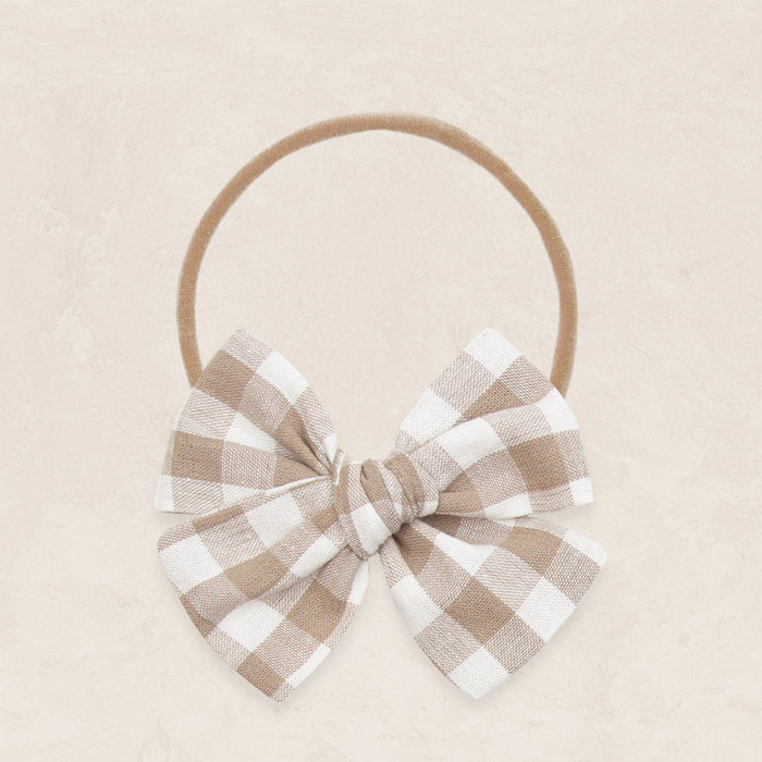 Adventure Bow - Taupe Gingham