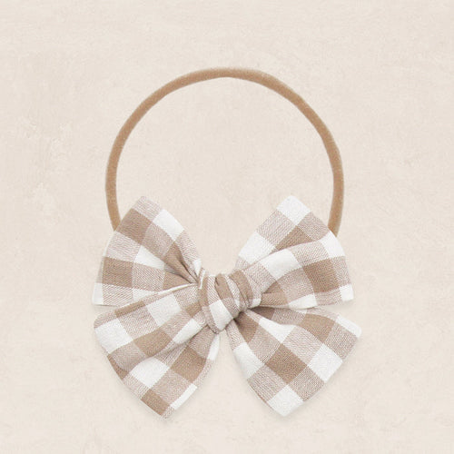 Adventure Bow - Taupe Gingham
