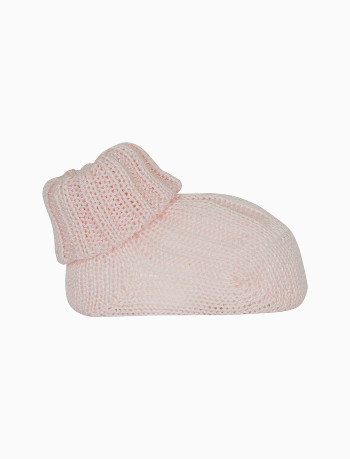 Babbucce bambino cotone a coste tinta unita rosa - Gallo 1927 - Official Online Shop