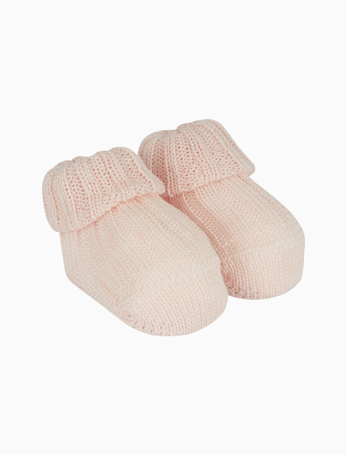 Babbucce bambino cotone a coste tinta unita rosa - Gallo 1927 - Official Online Shop