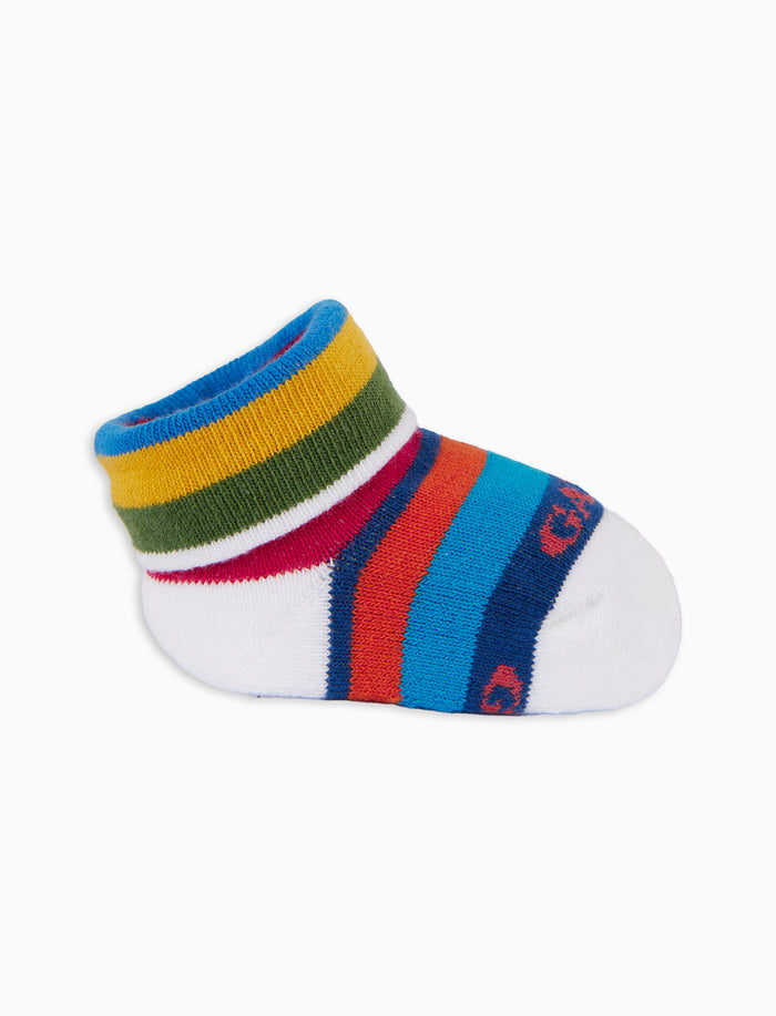 Babbucce bambino cotone bianco righe multicolor - Gallo 1927 - Official Online Shop