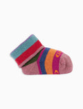 Babbucce bambino cotone caldo rosa righe multicolor