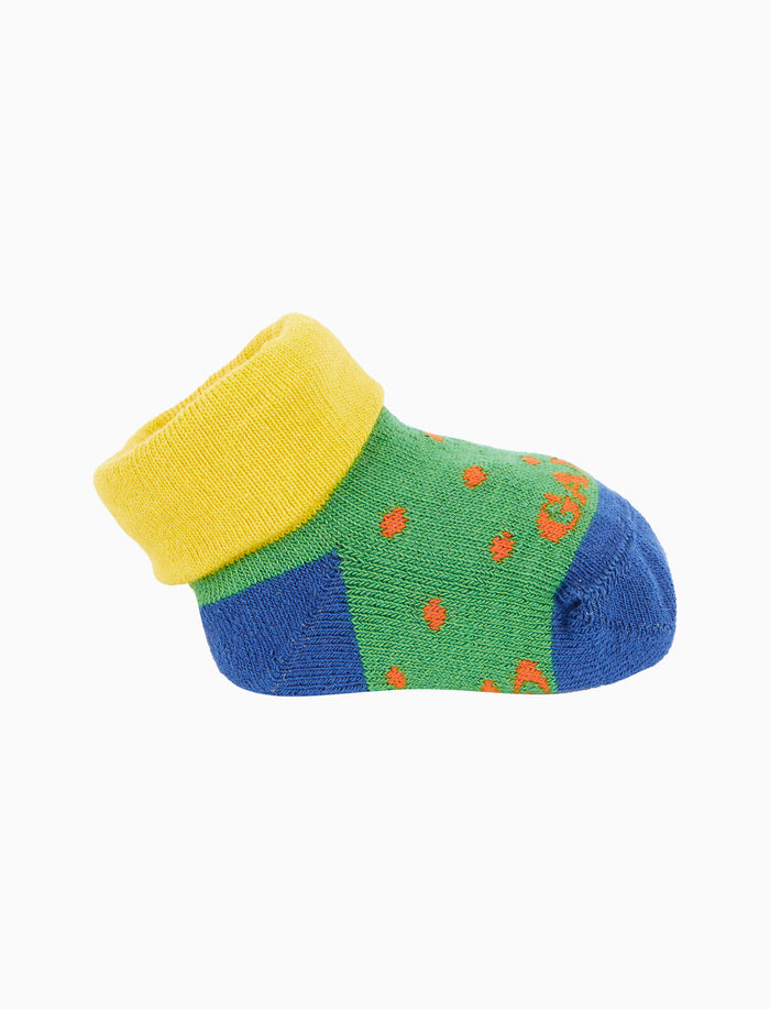 Babbucce bambino cotone fantasia pois verde - Gallo 1927 - Official Online Shop