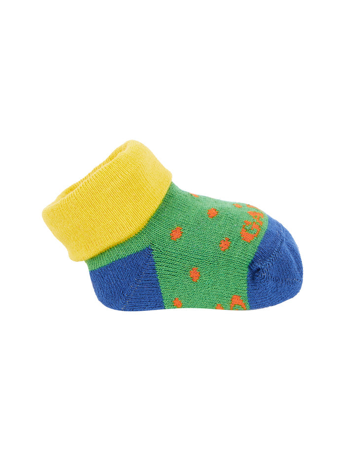 Babbucce bambino cotone fantasia pois verde - Gallo 1927 - Official Online Shop