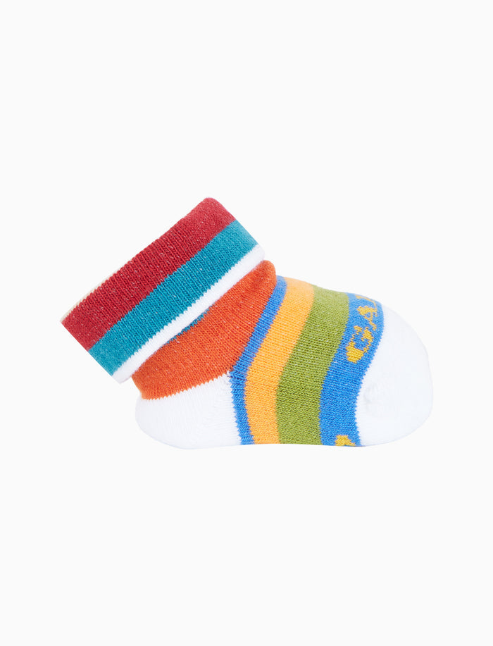 Babbucce bambino cotone righe multicolor bianco - Gallo 1927 - Official Online Shop