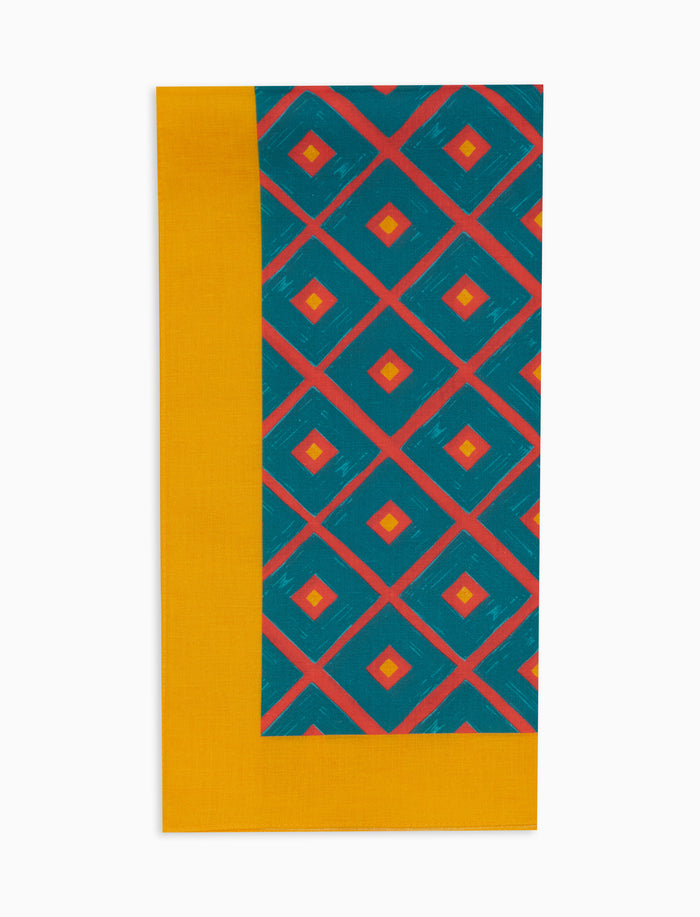 Bandana unisex cotone fantasia rombi azzurro - Gallo 1927 - Official Online Shop