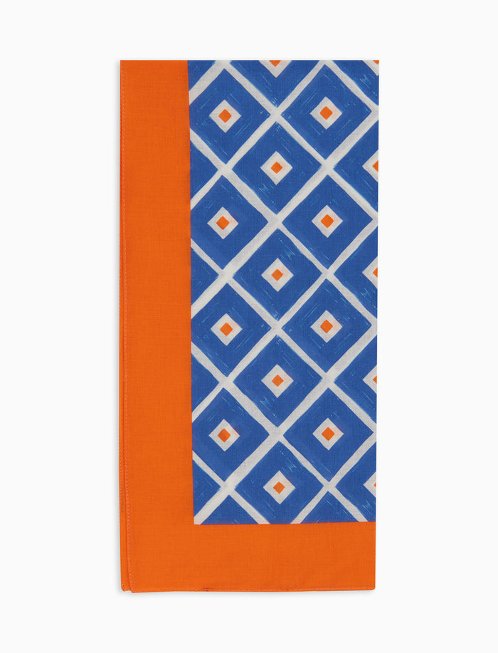 Bandana unisex cotone fantasia rombi blu - Gallo 1927 - Official Online Shop