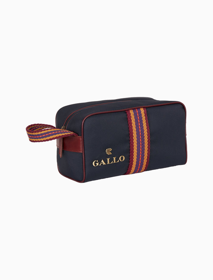 Beauty unisex tinta unita blu con nastro spigato ed inseriti in pelle - Gallo 1927 - Official Online Shop