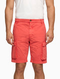 Bermuda cargo uomo cotone tinto capo tinta unita rosso - Gallo 1927 - Official Online Shop