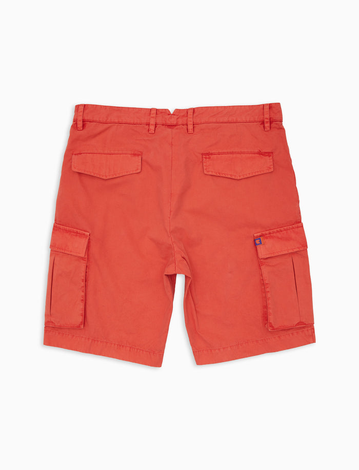 Bermuda cargo uomo cotone tinto capo tinta unita rosso - Gallo 1927 - Official Online Shop