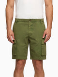 Bermuda cargo uomo cotone tinto capo tinta unita verde - Gallo 1927 - Official Online Shop