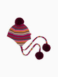 Berretto aviatore bambino pile bordò righe multicolor - Gallo 1927 - Official Online Shop