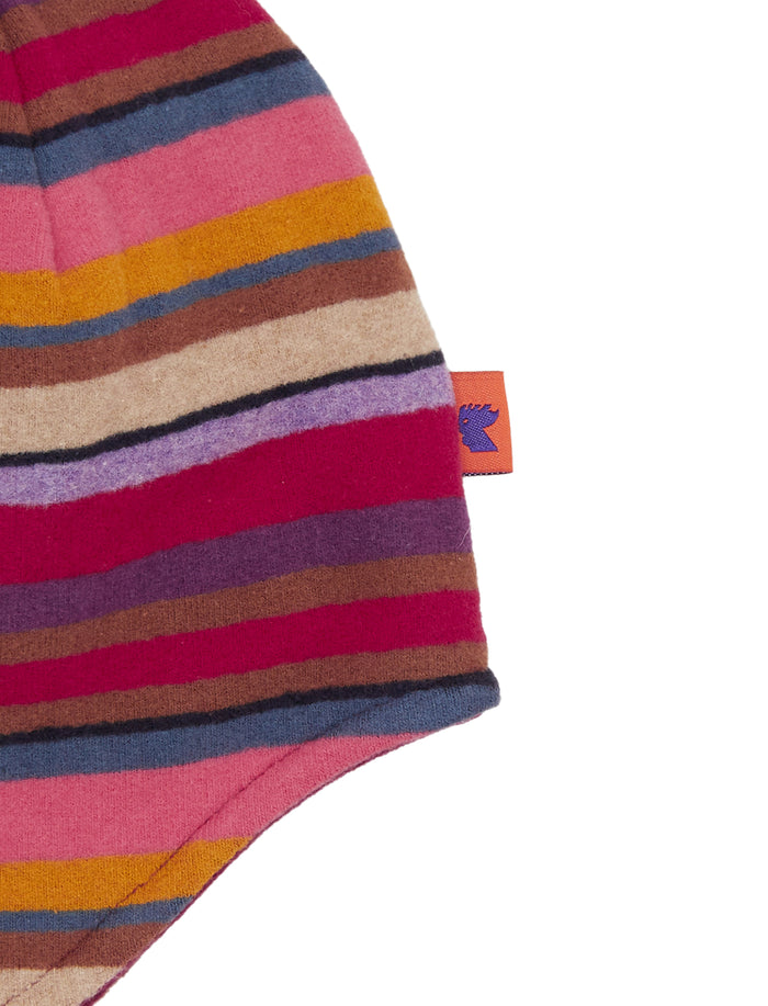 Berretto aviatore bambino pile bordò righe multicolor - Gallo 1927 - Official Online Shop