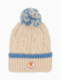 Berretto con risvolto unisex bianco motivo treccia tinta unita - Gallo 1927 - Official Online Shop