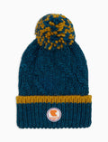 Berretto con risvolto unisex blu motivo treccia tinta unita - Gallo 1927 - Official Online Shop
