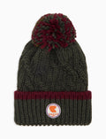 Berretto con risvolto unisex verde motivo treccia tinta unita - Gallo 1927 - Official Online Shop