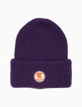 Berretto con risvolto unisex viola a coste tinta unita - Gallo 1927 - Official Online Shop