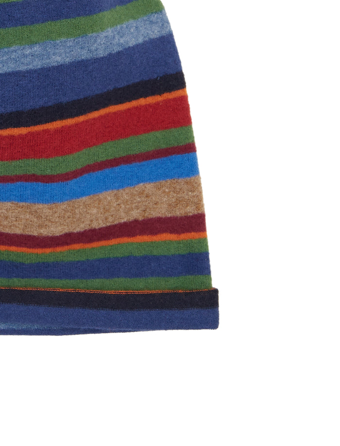 Berretto unisex pile blu righe multicolor - Gallo 1927 - Official Online Shop