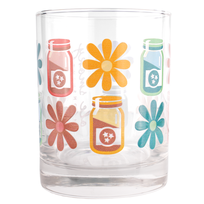BOOZE AND BLOOMS ROCKS GLASS