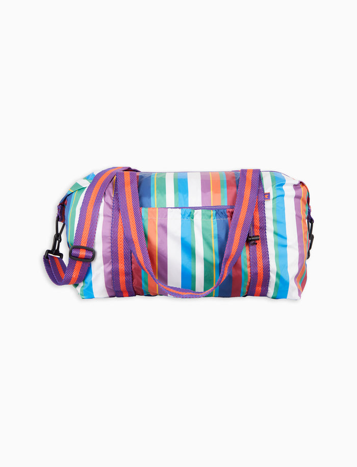 Borsone superlight pocket unisex righe multicolor bianco con nastro spigato - Gallo 1927 - Official Online Shop