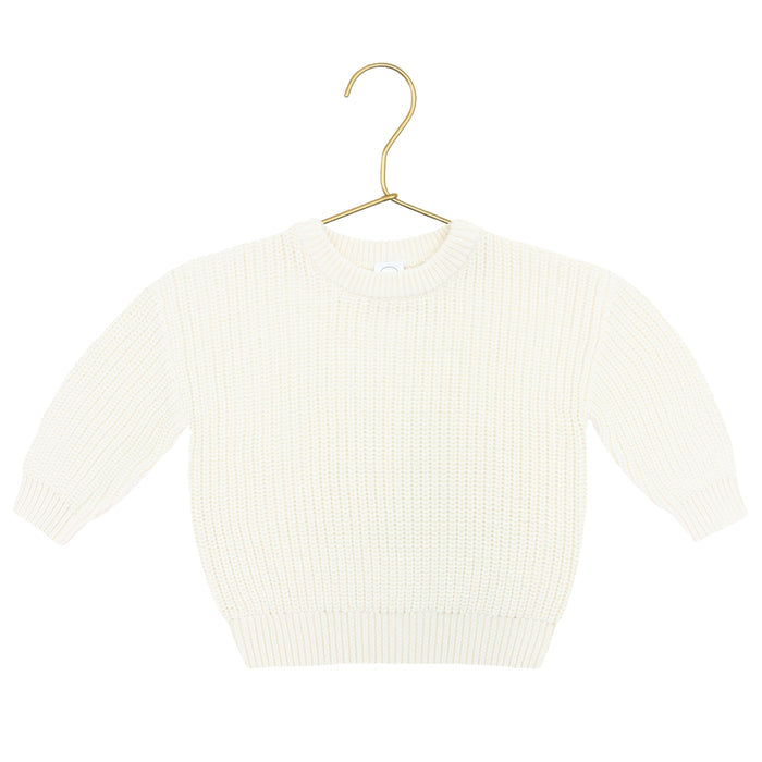 Bow Embroidery - Knit Chunky Sweater