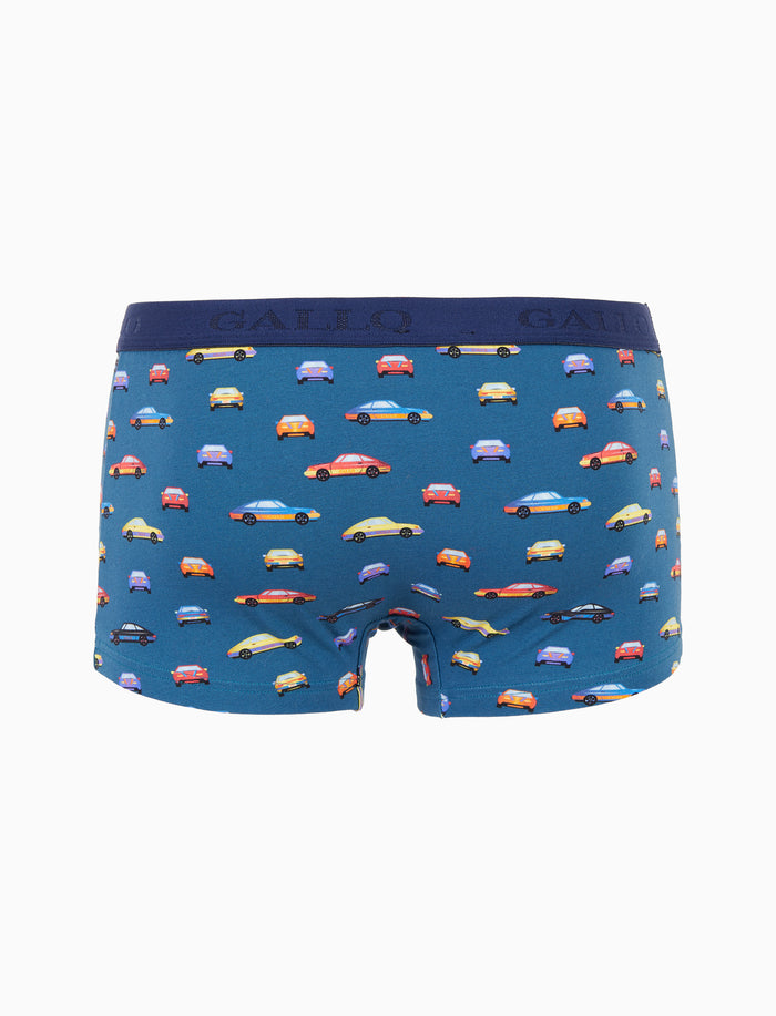 Boxer intimo uomo cotone blu fantasia macchinine