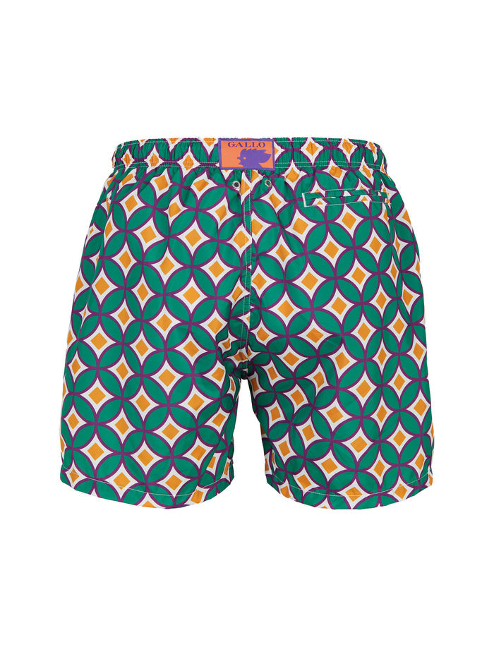 Boxer mare uomo fantasia cerchi intrecciati color pavone - Gallo 1927 - Official Online Shop
