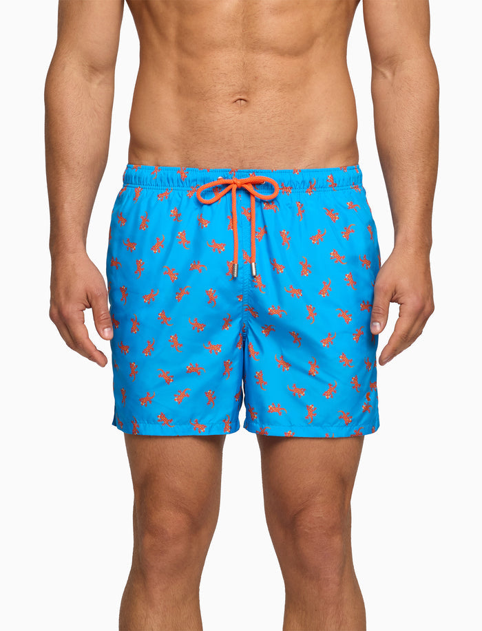 Boxer mare uomo fantasia geko su fondo azzurro - Gallo 1927 - Official Online Shop