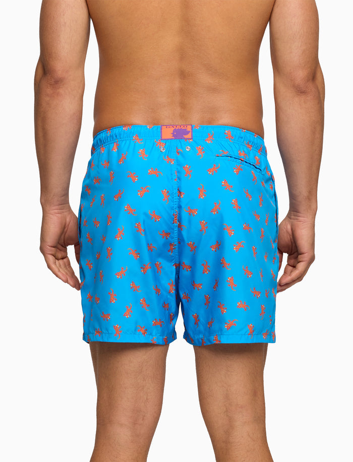 Boxer mare uomo fantasia geko su fondo azzurro - Gallo 1927 - Official Online Shop