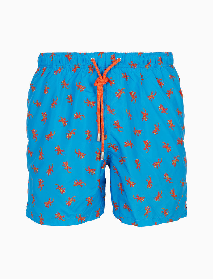 Boxer mare uomo fantasia geko su fondo azzurro - Gallo 1927 - Official Online Shop