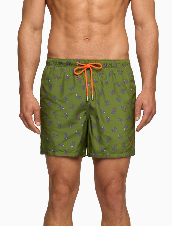 Boxer mare uomo fantasia geko su fondo verde - Gallo 1927 - Official Online Shop