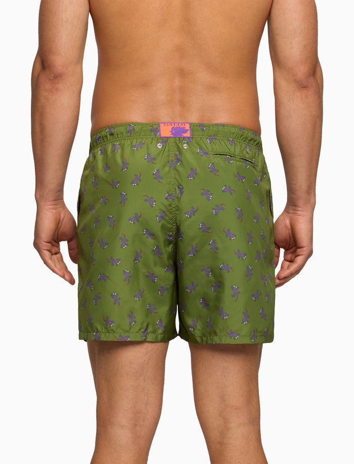 Boxer mare uomo fantasia geko su fondo verde - Gallo 1927 - Official Online Shop