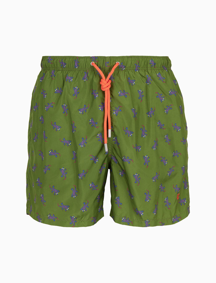 Boxer mare uomo fantasia geko su fondo verde - Gallo 1927 - Official Online Shop