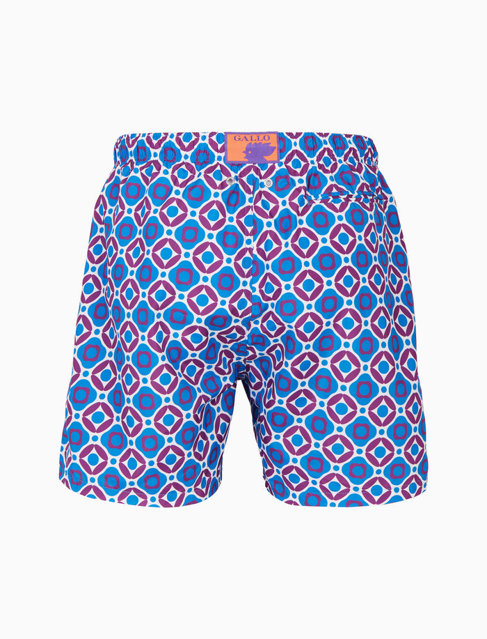Boxer mare uomo fantasia geometrico azzurro - Gallo 1927 - Official Online Shop