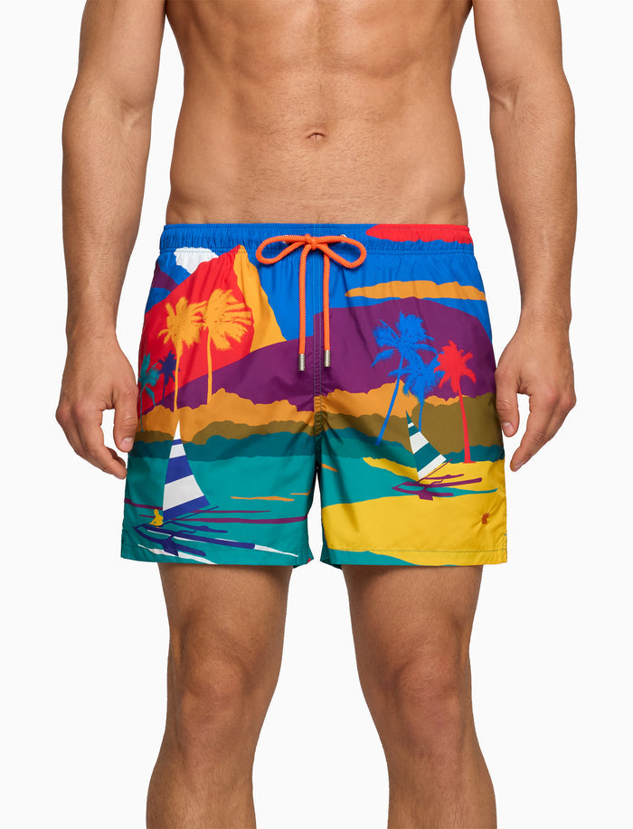 Boxer mare uomo fantasia paesaggio color pavone - Gallo 1927 - Official Online Shop
