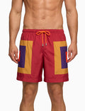 Boxer mare uomo fantasia quadri concentrici bordò - Gallo 1927 - Official Online Shop