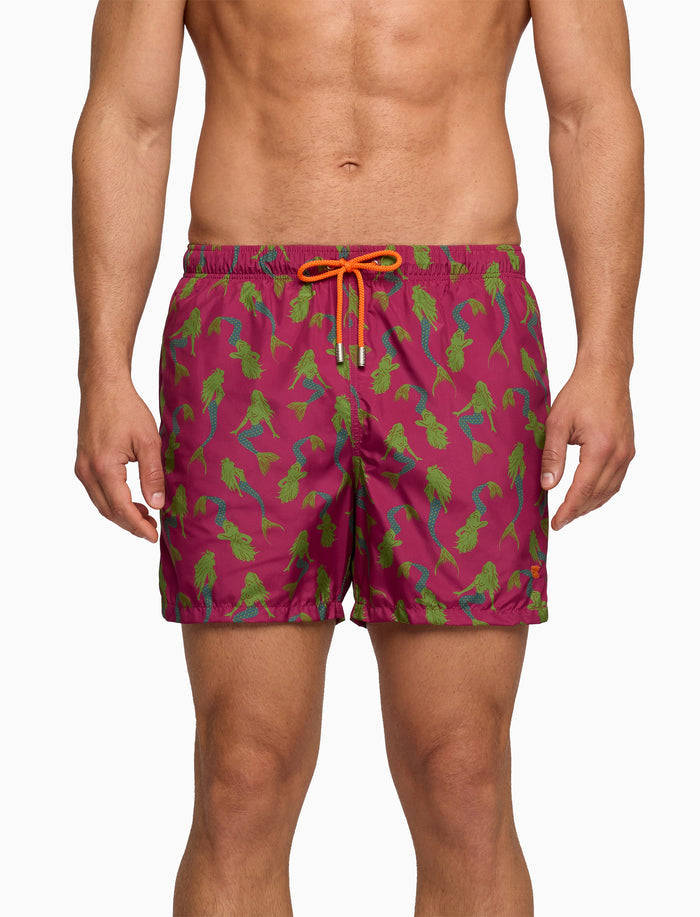 Boxer mare uomo fantasia sirene su fondo fucsia - Gallo 1927 - Official Online Shop