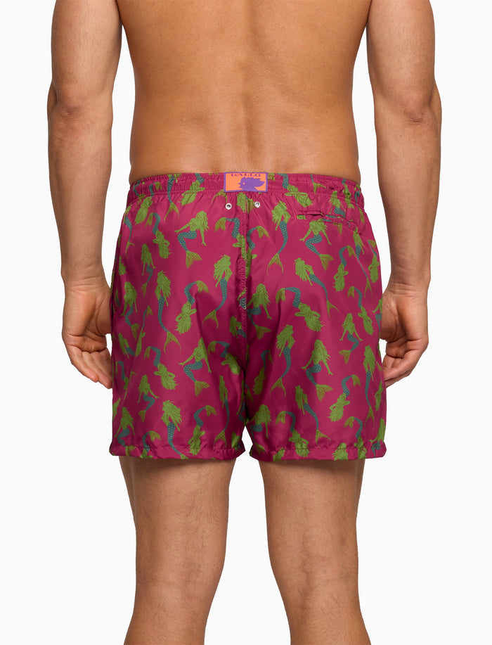 Boxer mare uomo fantasia sirene su fondo fucsia - Gallo 1927 - Official Online Shop