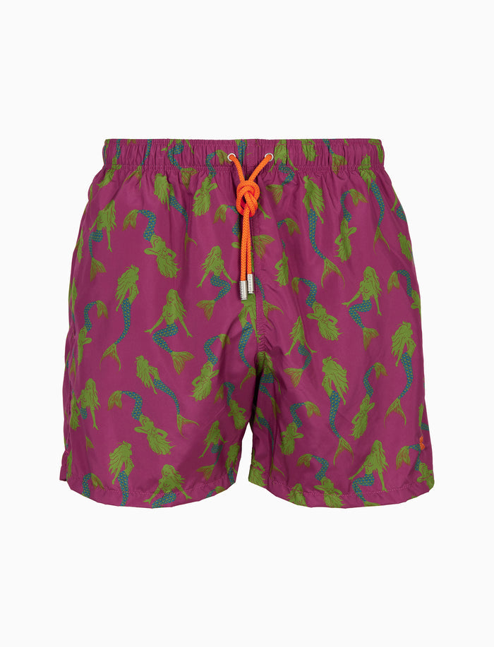 Boxer mare uomo fantasia sirene su fondo fucsia - Gallo 1927 - Official Online Shop