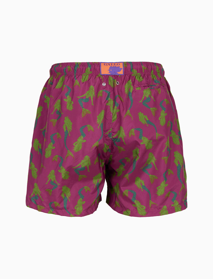 Boxer mare uomo fantasia sirene su fondo fucsia - Gallo 1927 - Official Online Shop