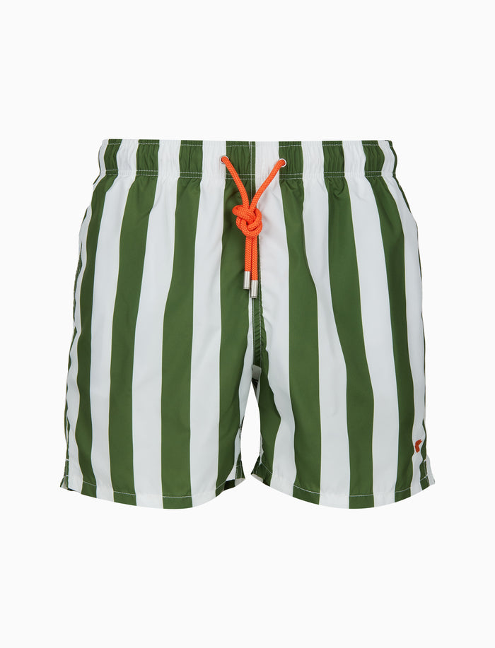 Boxer mare uomo righe bicolore verde - Gallo 1927 - Official Online Shop