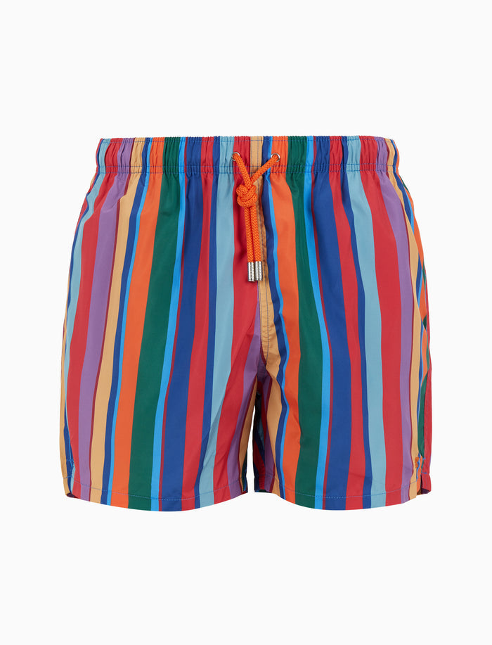 Boxer mare uomo righe multicolor rosso - Gallo 1927 - Official Online Shop