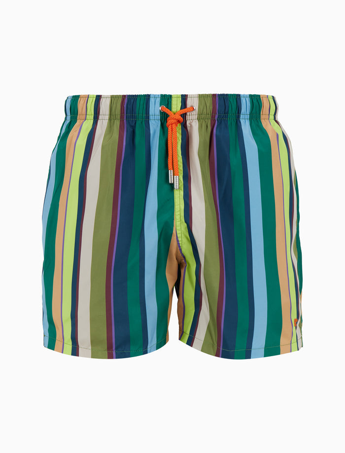 Boxer mare uomo righe multicolor verde - Gallo 1927 - Official Online Shop