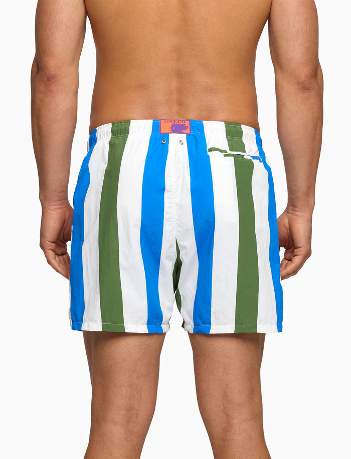 Boxer mare uomo righe tricolor verde - Gallo 1927 - Official Online Shop