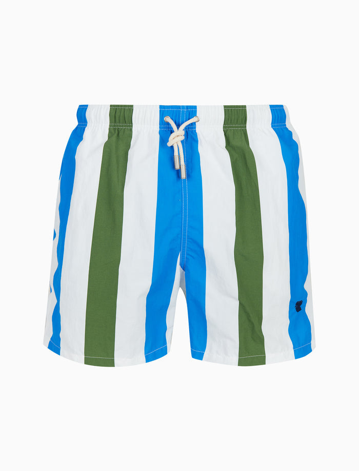 Boxer mare uomo righe tricolor verde - Gallo 1927 - Official Online Shop