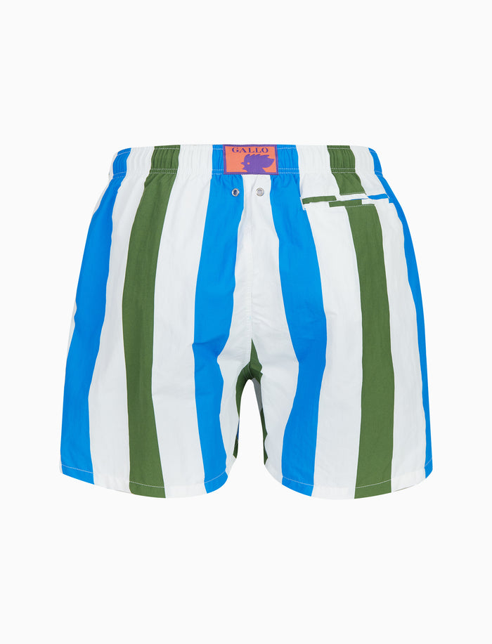 Boxer mare uomo righe tricolor verde - Gallo 1927 - Official Online Shop