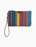 Bustina contemporary unisex righe multicolor azzurro