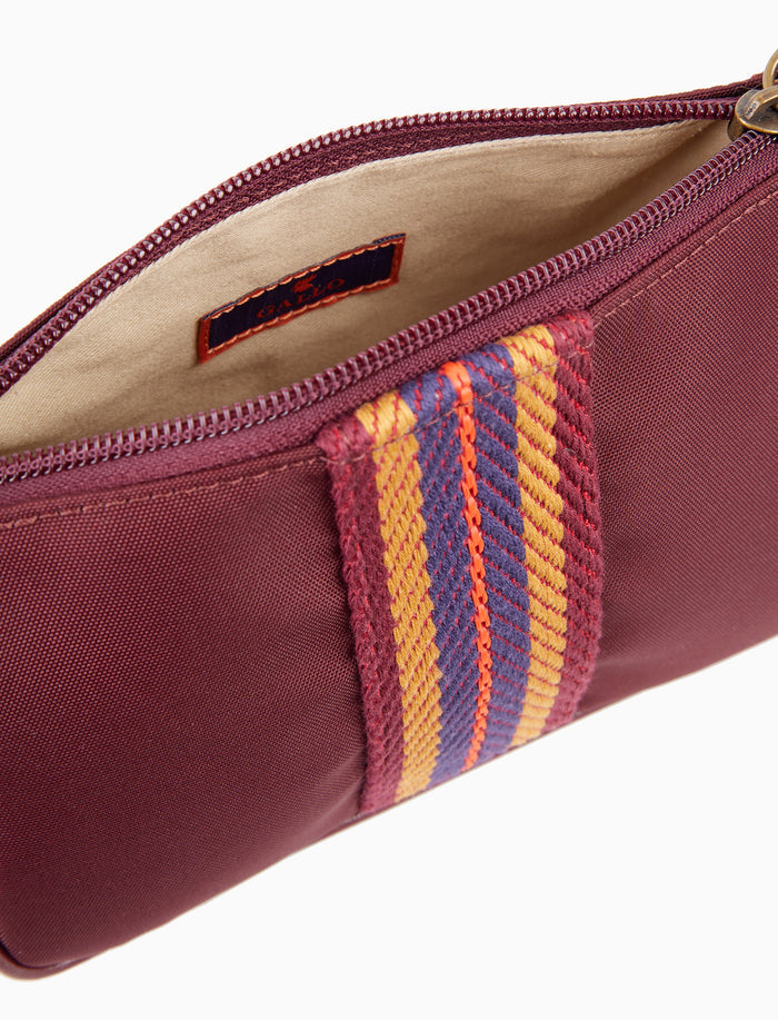 Bustina unisex tinta unita bordò con nastro spigato ed inseriti in pelle - Gallo 1927 - Official Online Shop