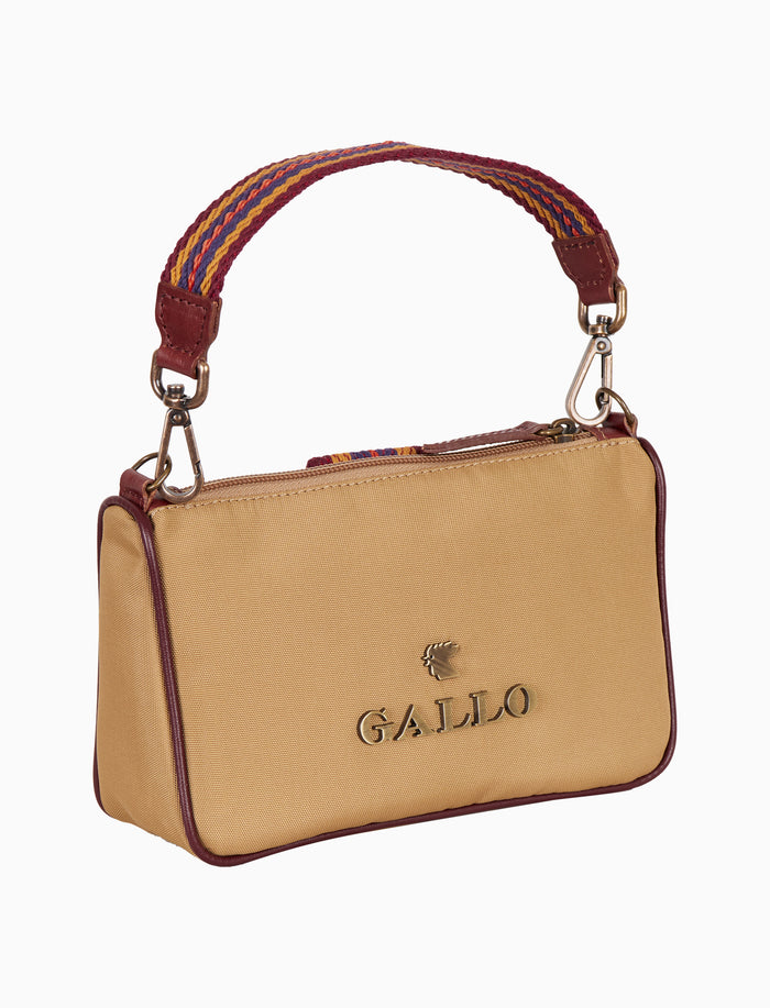 Bustina unisex tinta unita giallo con nastro spigato ed inseriti in pelle - Gallo 1927 - Official Online Shop