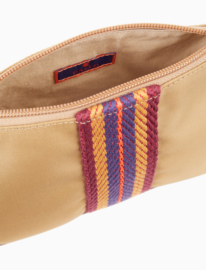 Bustina unisex tinta unita giallo con nastro spigato ed inseriti in pelle - Gallo 1927 - Official Online Shop